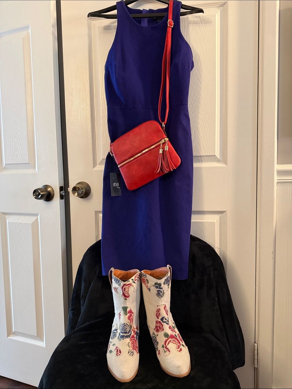 Banana Republic Cobalt Blue Sheath Dress – Size 10 – Minimalist Chic Stretch Mid